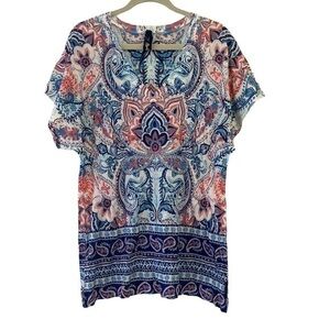 Seven7 Boho Short Sleeve Shirt L